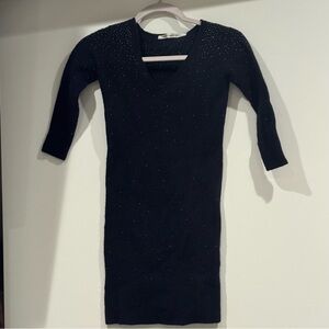 Diane Von Furstenberg Black Long Sleeve Dress